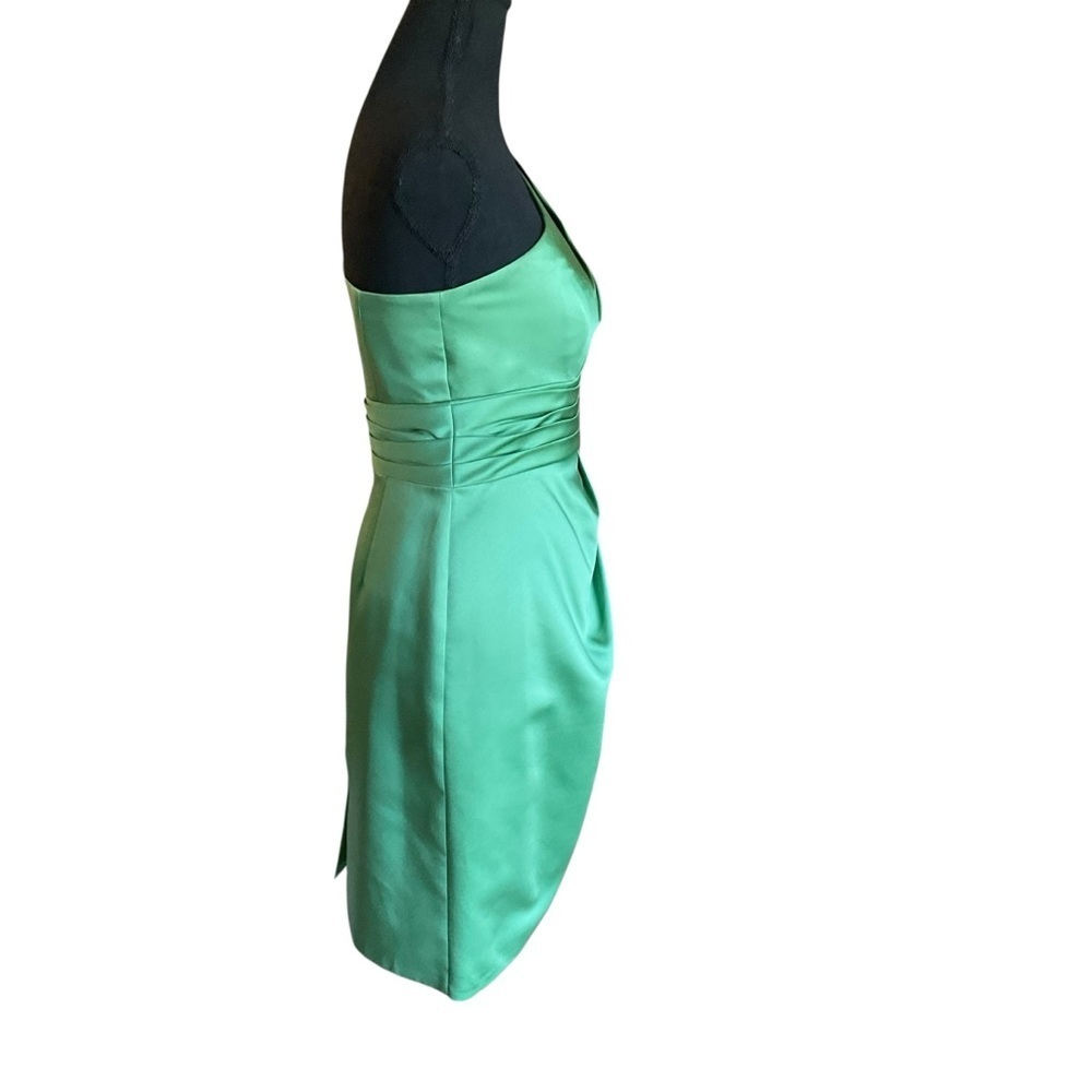 David's Bridal One-Shoulder Sage Green Cocktail Dress - Picture 6 of 9